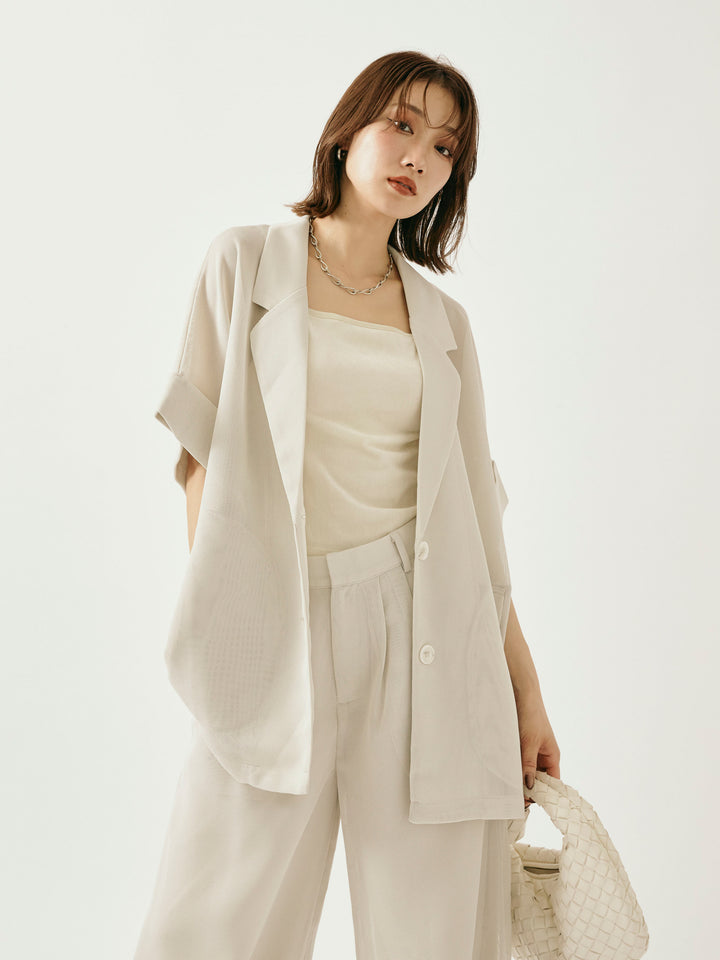 【Allure】[SET]メッシュハーフテーラードジャケット+メッシュハーフテーラードジャケット(2set)