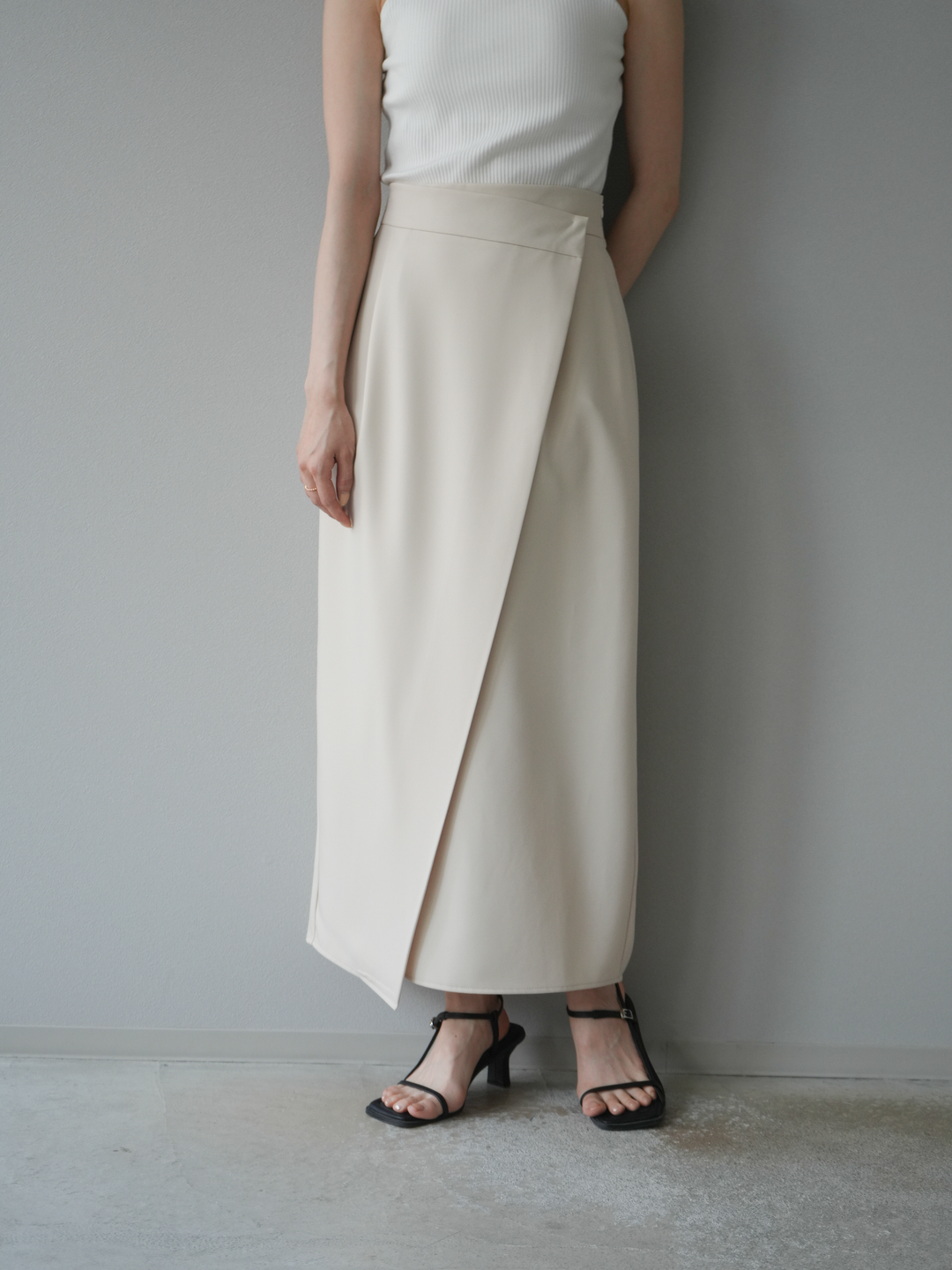 [予約]ツイルラップナロースカート/アイボリー S