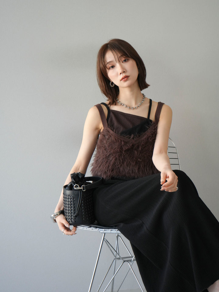 [予約]シャギーニットビスチェ/ブラウン