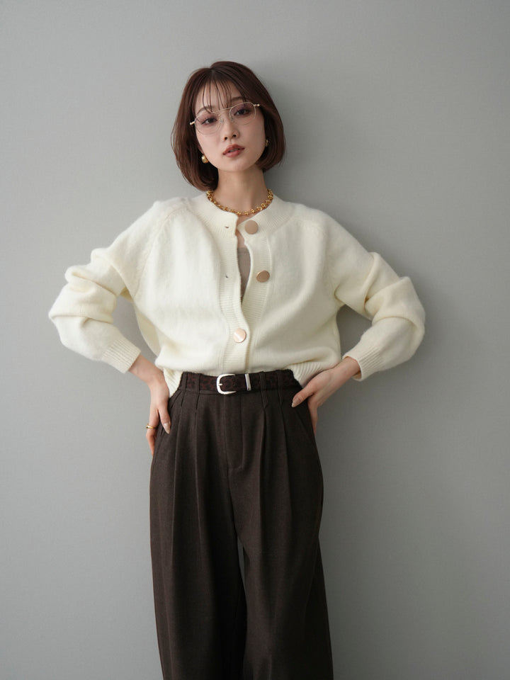 [SET]BIGボタンニットカーディガン+選べるアクセセット(2set)