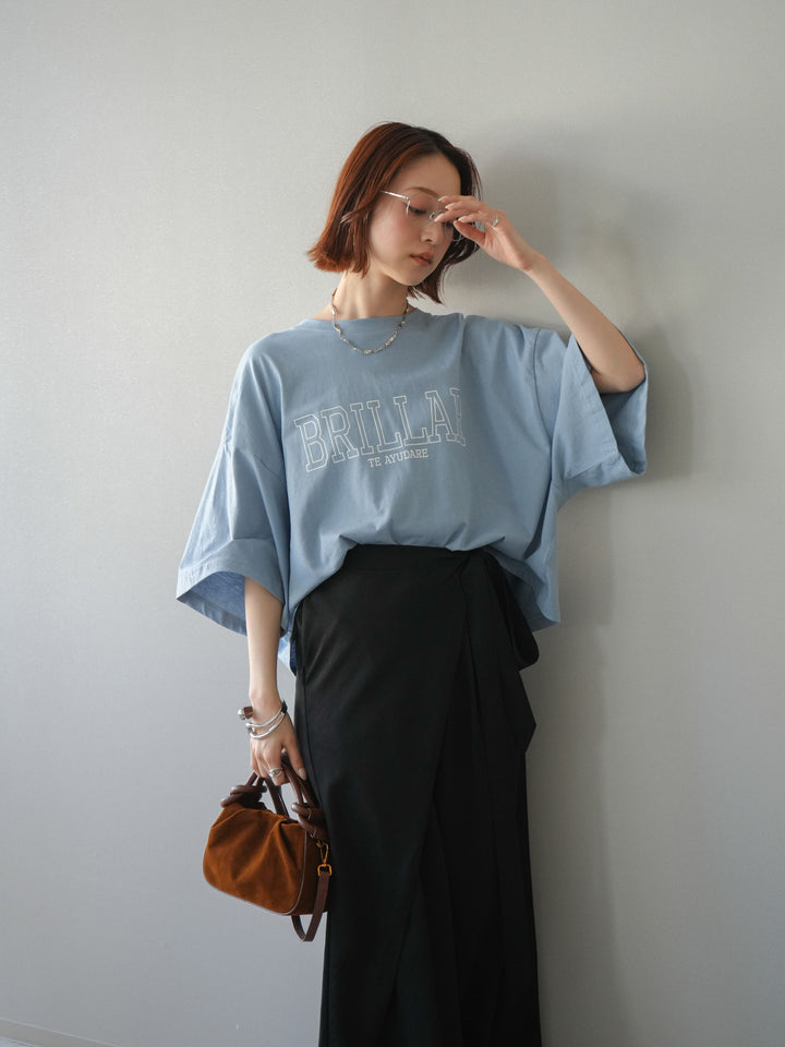 [予約]ボックスシルエットロゴTEE/blue
