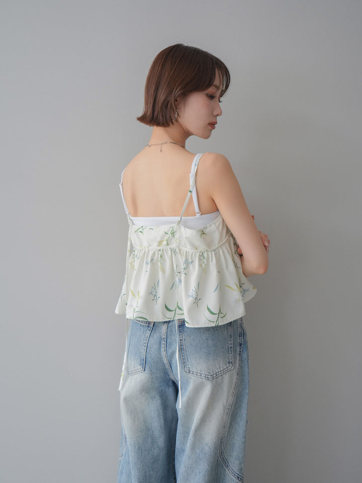 [SET]フラワープリントキャミソール+フラワープリントキャミソール(2set)