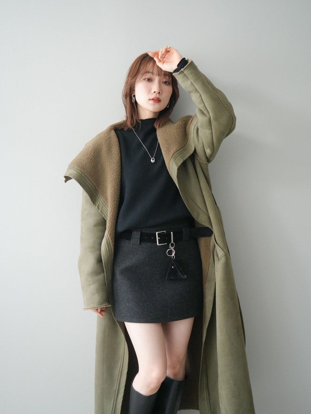 [予約]BIGカラームートンコート/khaki