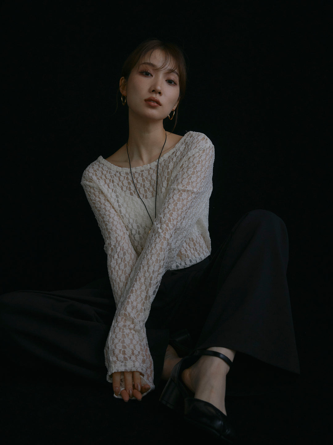 【Allure】[SET]バックラウンドレーストップス+バックラウンドレーストップス(2set)