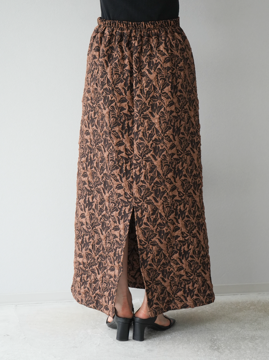 [予約]膨れジャガードマルチWAYスカート/ブラウン