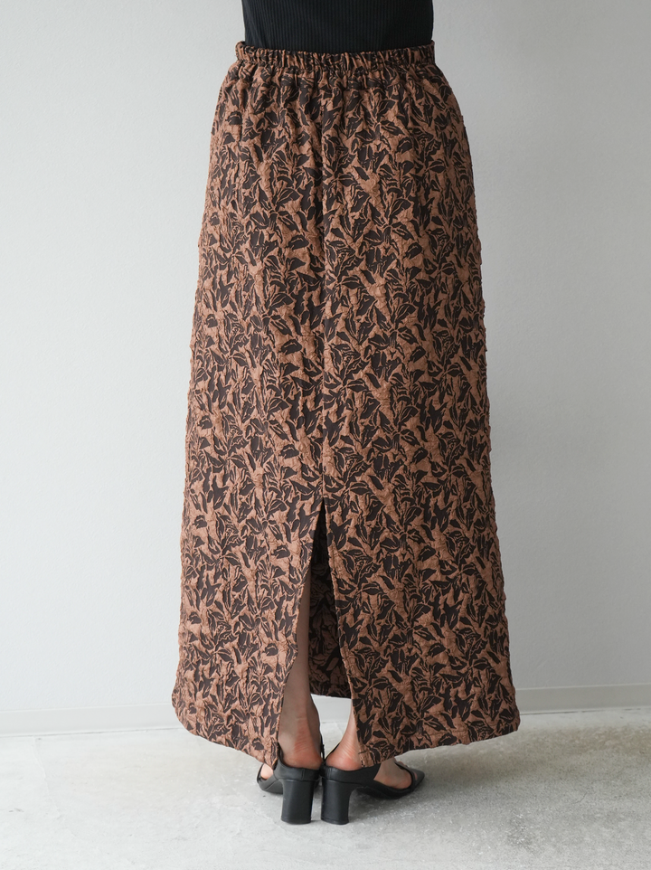 [予約]膨れジャガードマルチWAYスカート/ブラウン