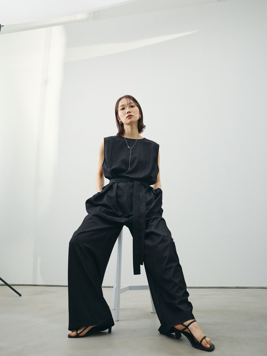 [SET]テンセルデニムノースリーブ＆ワイドパンツSET UP+テンセルデニムノースリーブ＆ワイドパンツSET UP(2set)