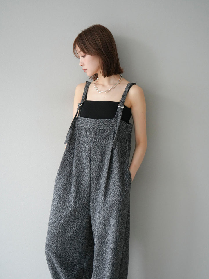 [予約]ツイードベアサロペット/ブラック