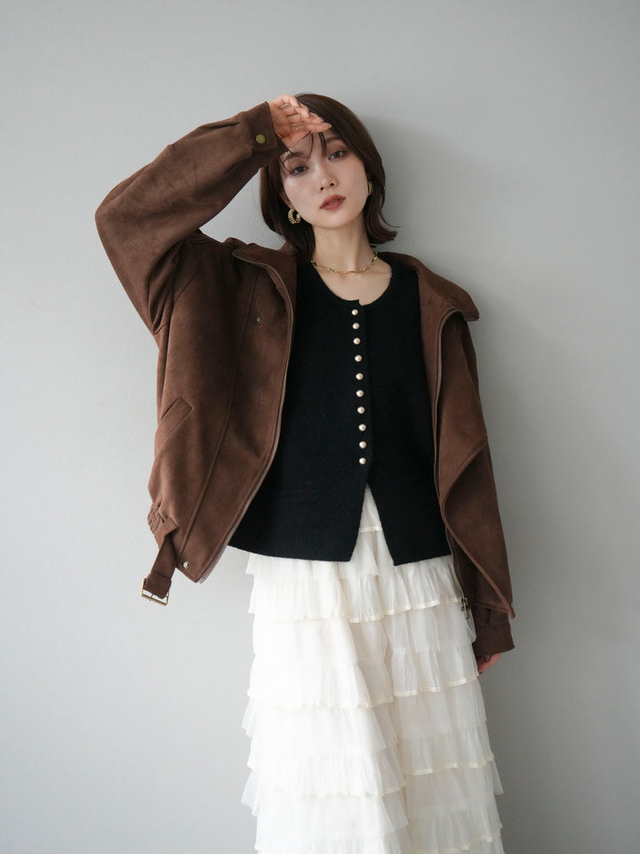 [予約]スエードライダースジャケット/ブラウン