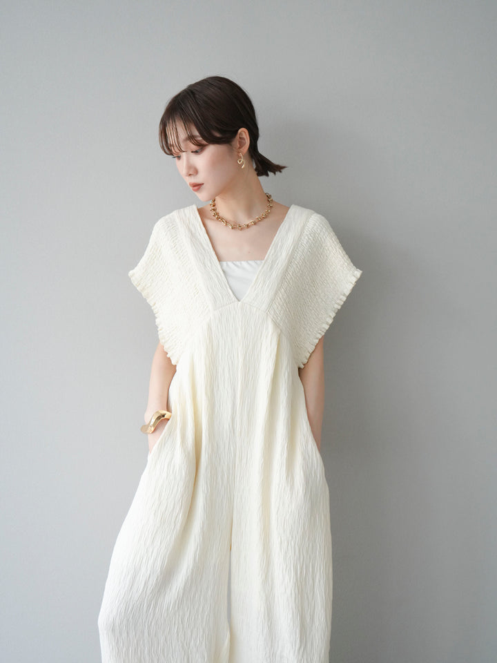 [SET]楊柳シャーリングサロペット+楊柳シャーリングサロペット(2set)