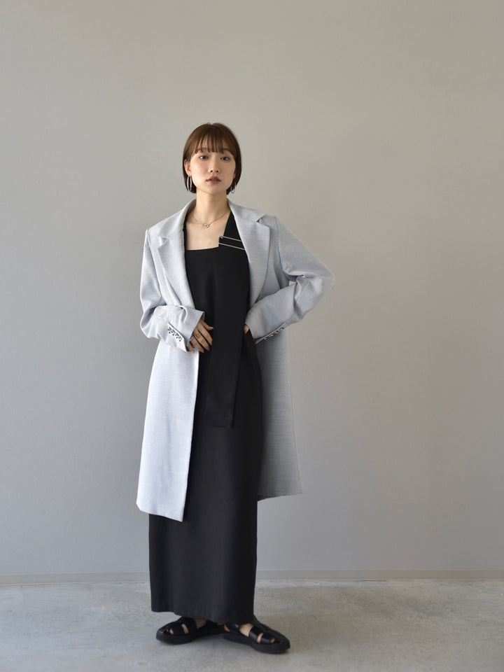 [予約]SLUB YARN ASYMMETRY DRESS/BLACK