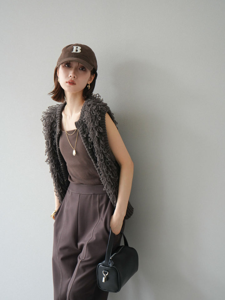 [予約]ループデザインホックベスト /ダークブラウン