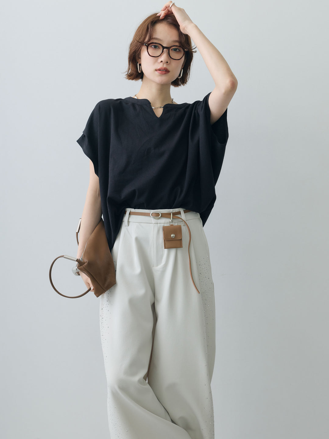 [予約]スキッパードルマンカットソー/black