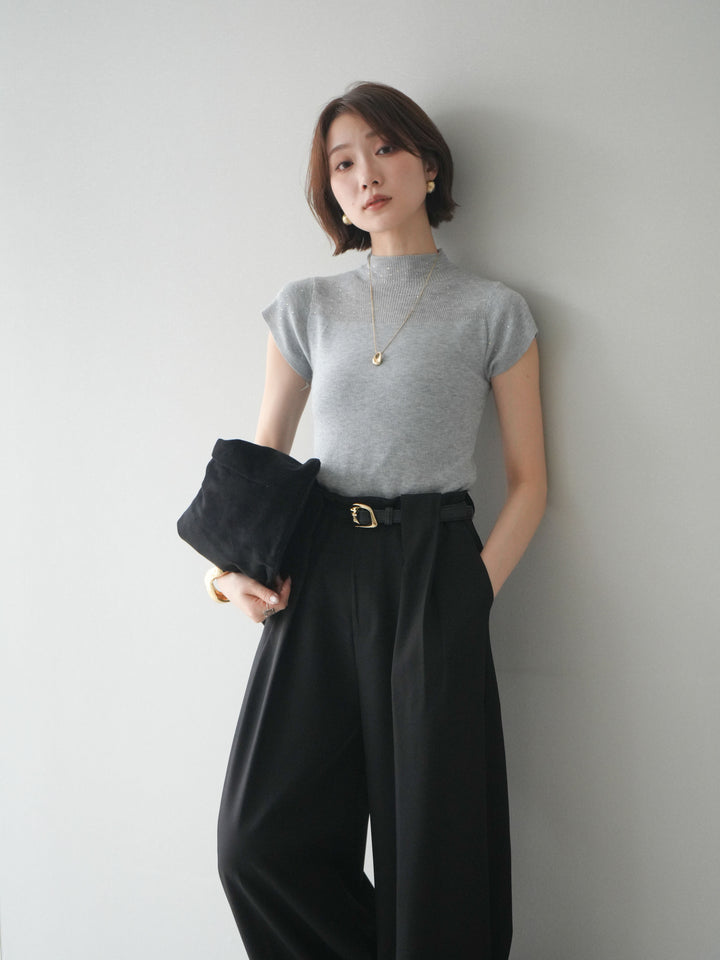 [予約]ビジューシアーフレンチニット/gray