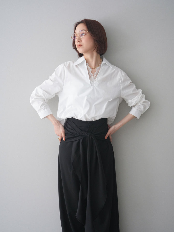 [SET]レースネックスキッパーブラウス+選べるアクセセット(2set)