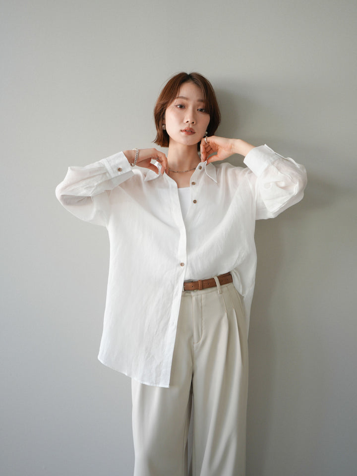 [予約]バックオープンツイストシャツ/white