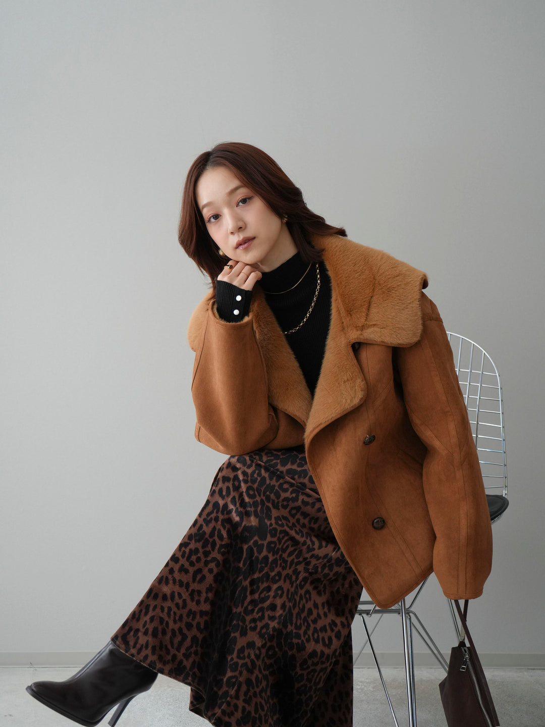 [予約]ムートンショートジャケット/camel