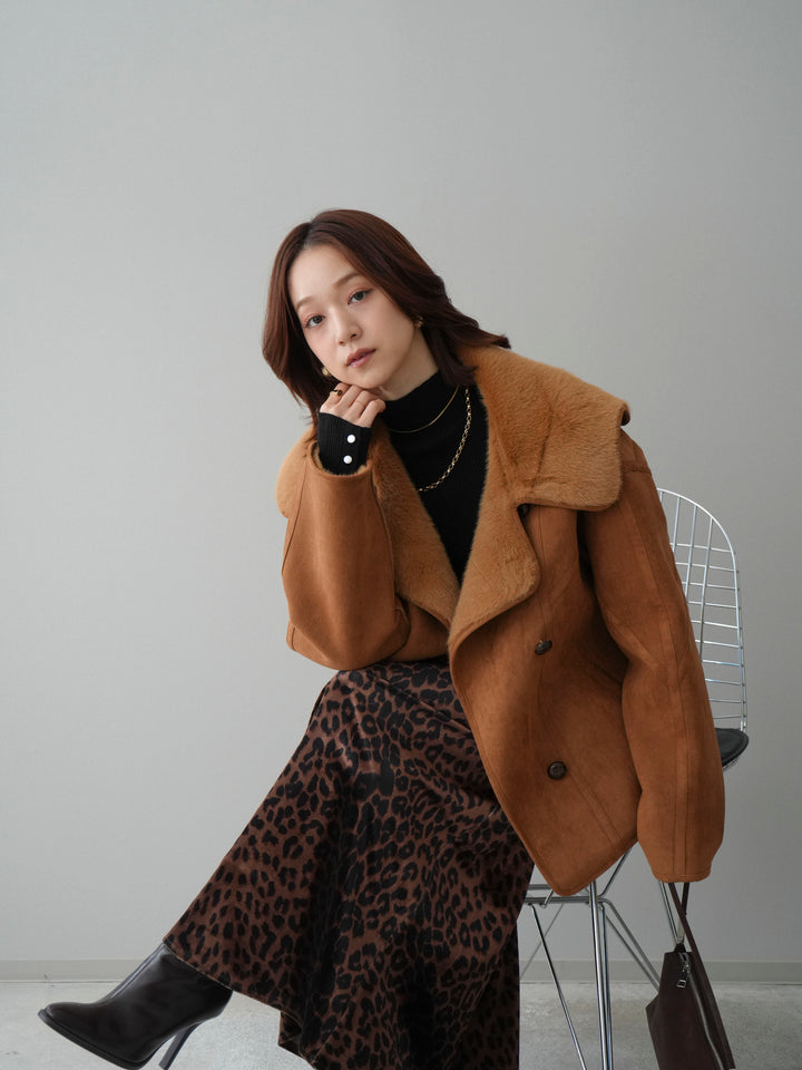[予約]ムートンショートジャケット/camel