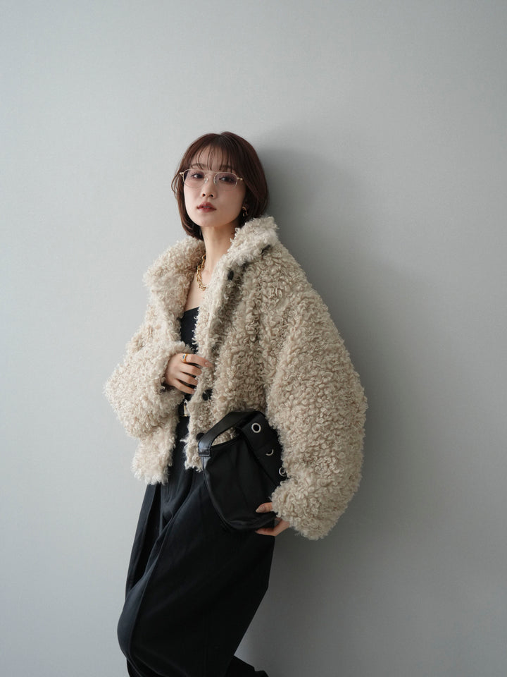 [SET]プードルファーミドルスタンドブルゾン+選べるアクセセット(2set)