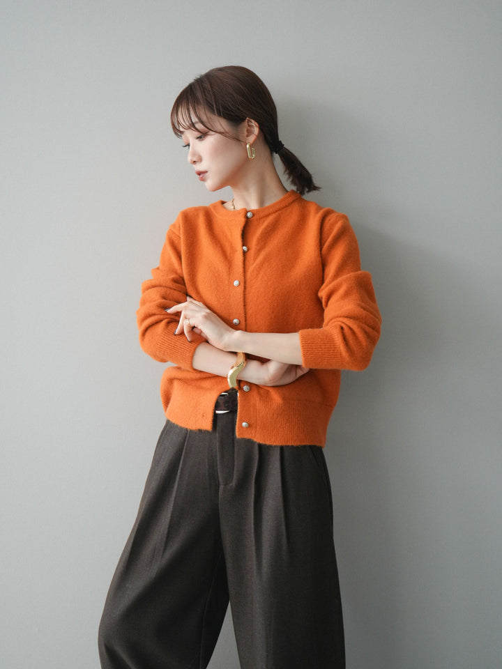[予約]アンティークボタンニットカーディガン/orange