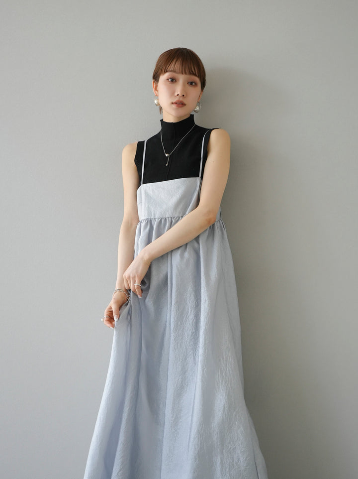 [Pre-order] Sheer Washer Volume Cami Dress/Gray