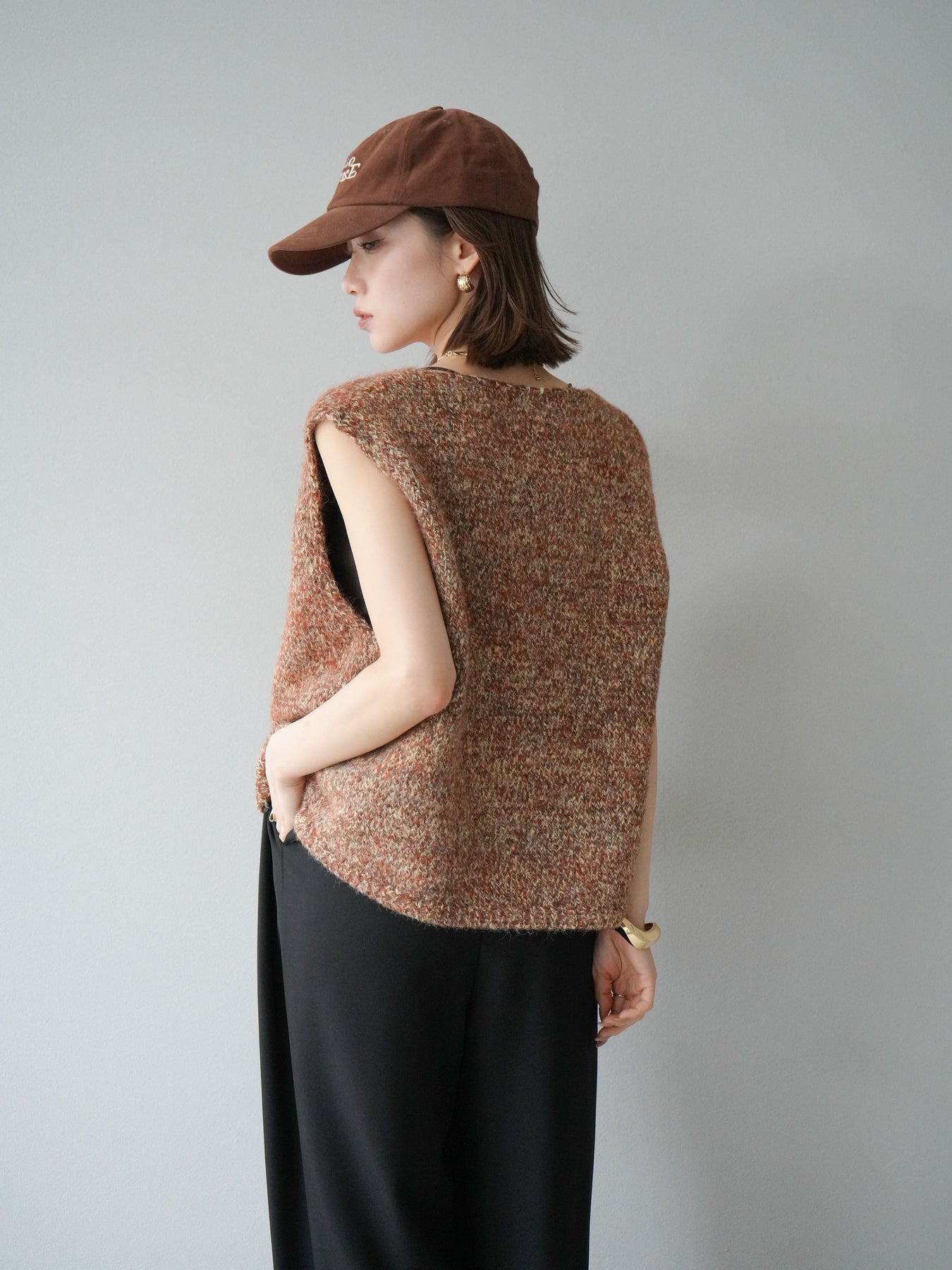 45rpm ハンドニット　ベスト　茶色 B:MING by BEAMS（ビーミング by ビームス）【別注