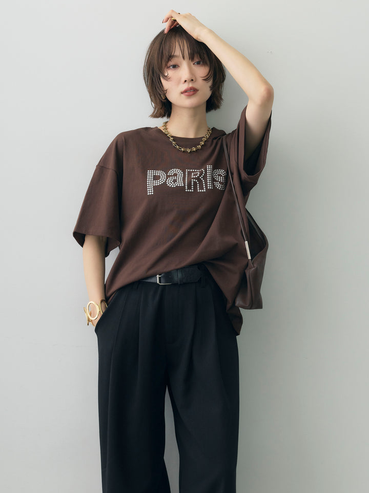 [予約]スタッズロゴTEE/brown