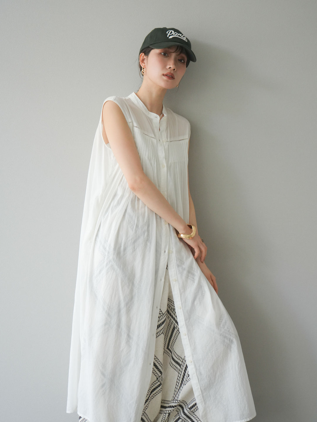 [予約]インド製コットンボイルワンピース/オフ