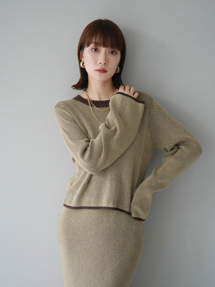 [套裝] 雙面配色羅紋針織套頭衫 + 可選飾品套裝（2 套）