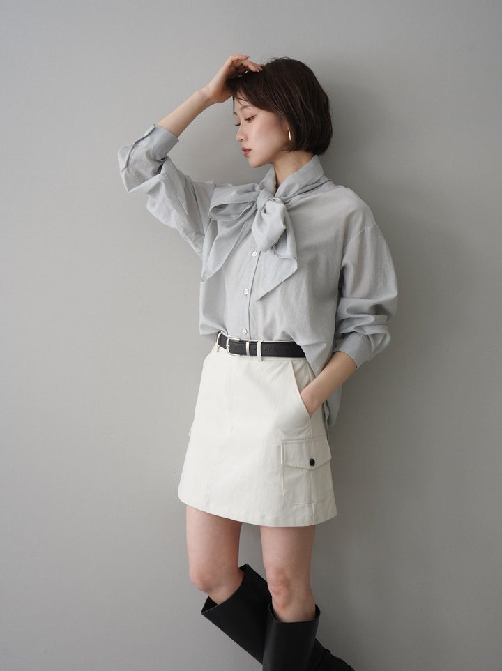 [SET]シアーボウタイブラウス+シアーボウタイブラウス(2set)