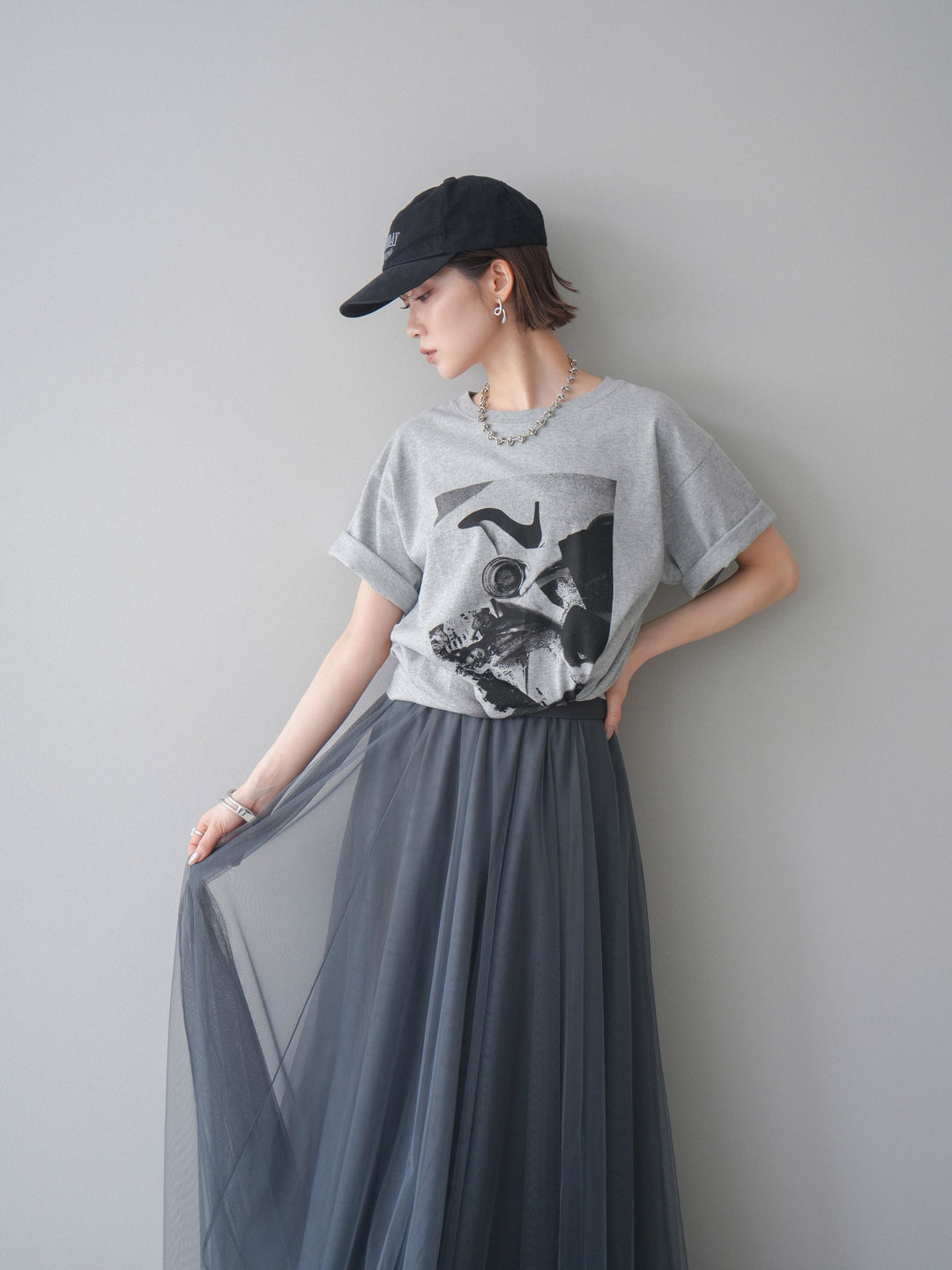 [予約]モノクロフォトTシャツ/mokugray1
