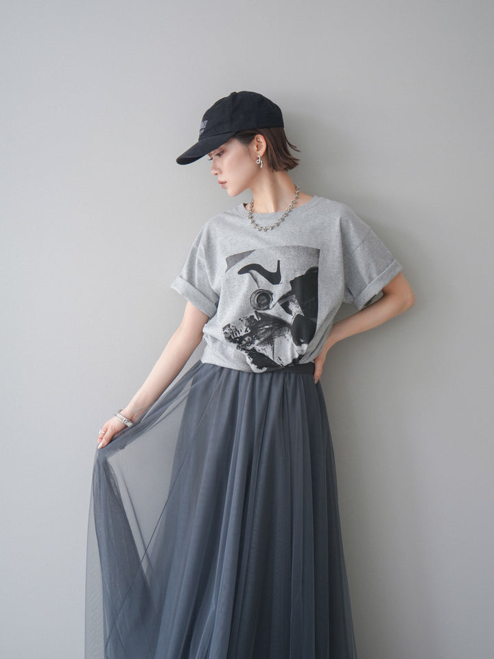 [予約]モノクロフォトTシャツ/mokugray1