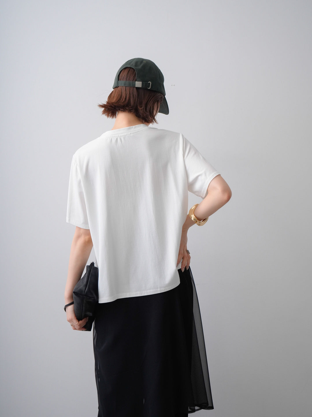 [予約]ラッフルドッキングTEE/white