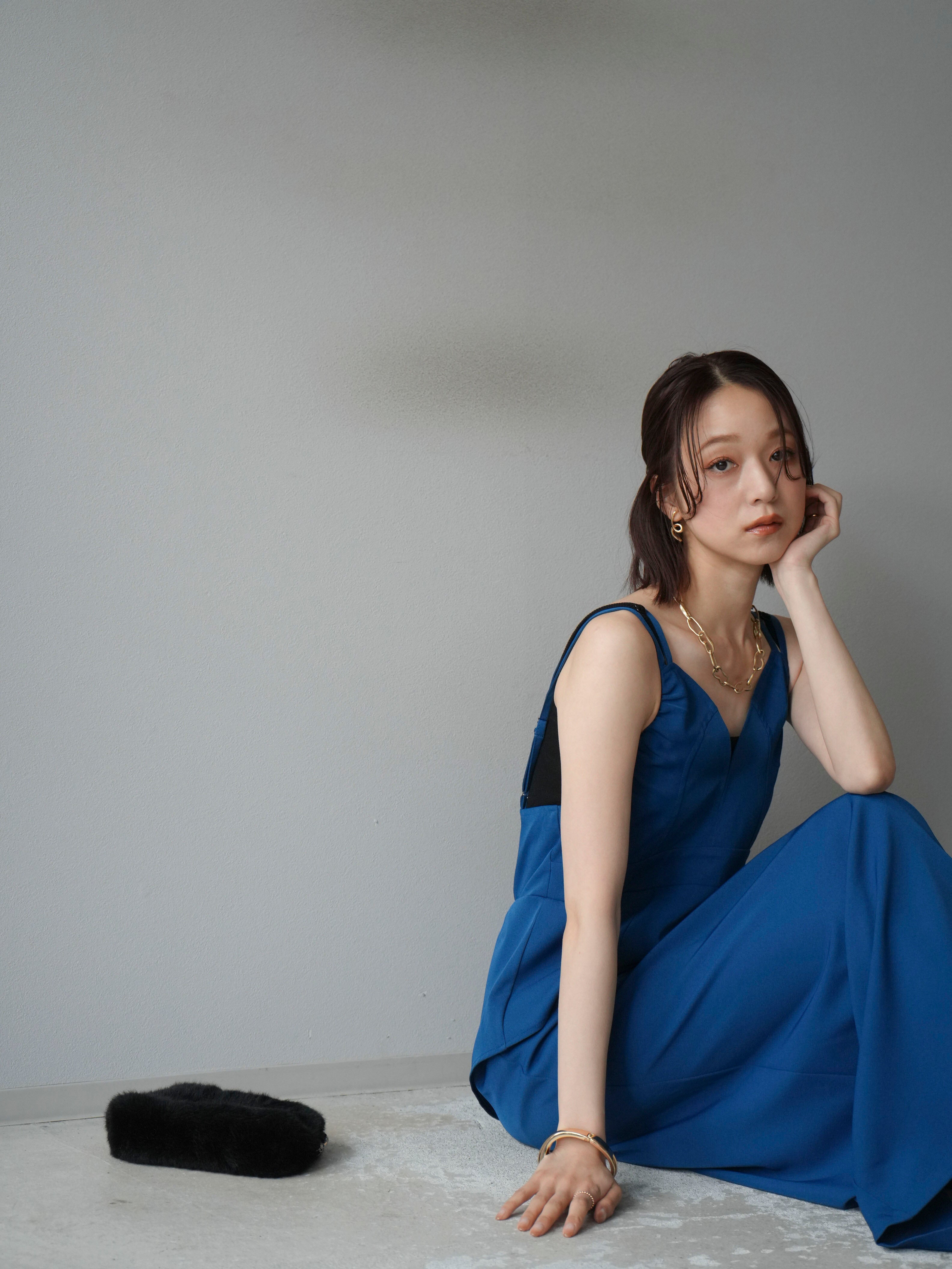 予約]ビスチェデザインキャミワンピース/ブルー – Lumier