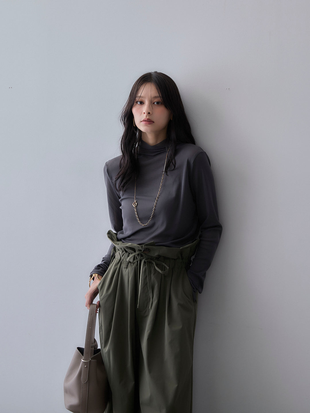[SET]メッシュボトルネックトップス+メッシュボトルネックトップス(2set)