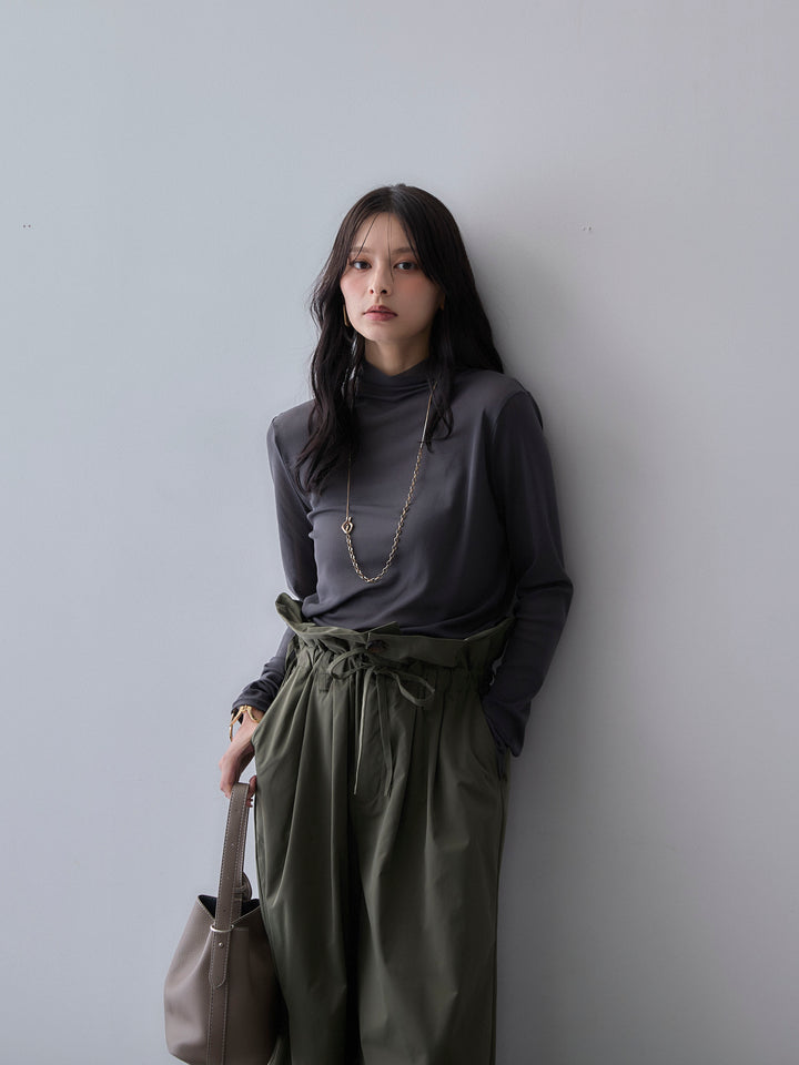 [SET]メッシュボトルネックトップス+メッシュボトルネックトップス(2set)