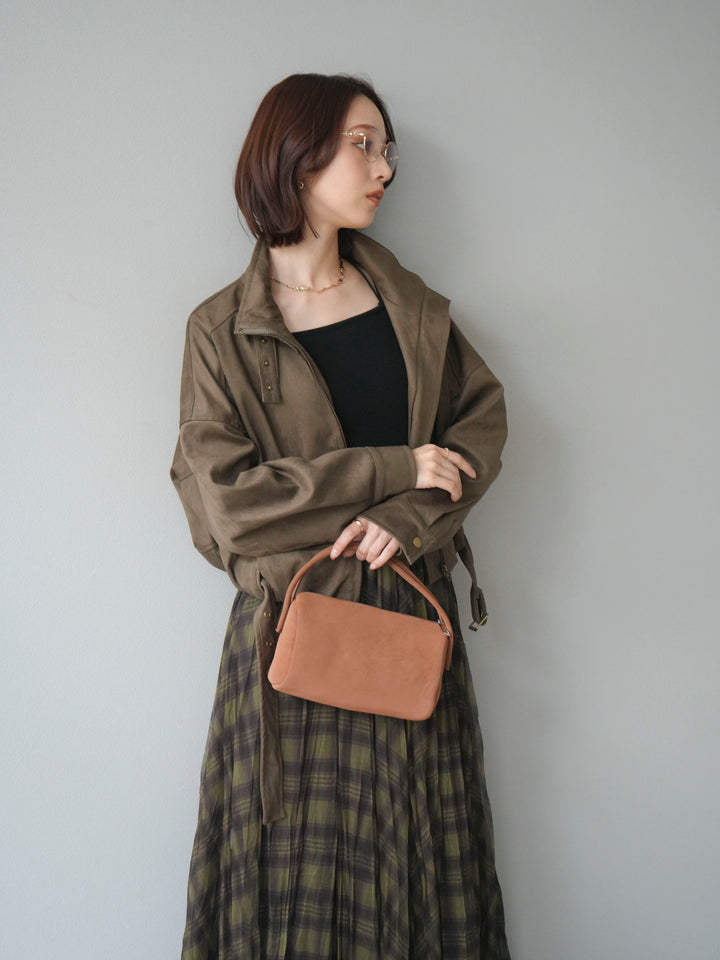 [予約]スエードバルーンショートブルゾン/khaki