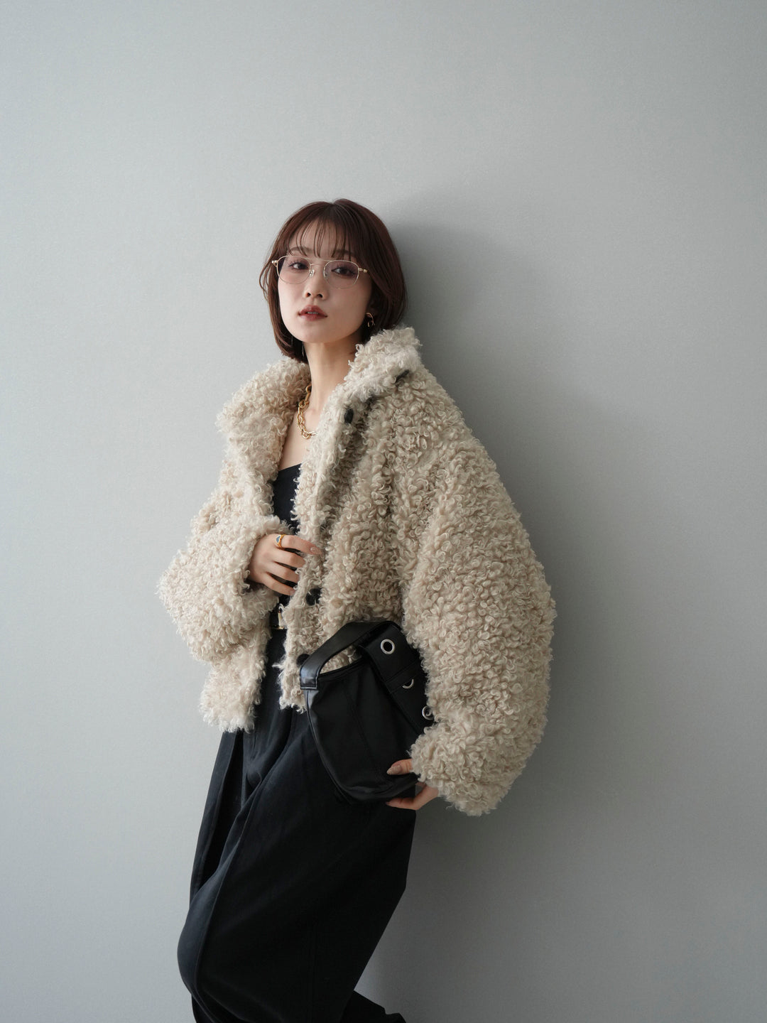 [SET]プードルファーミドルスタンドブルゾン+コットンツイルカーブパンツ(2set)