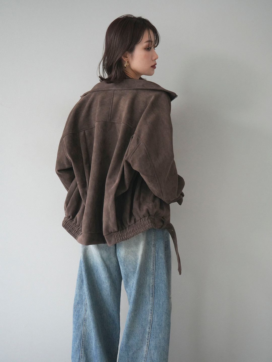 [予約]スエードライダースミドルジャケット/brown