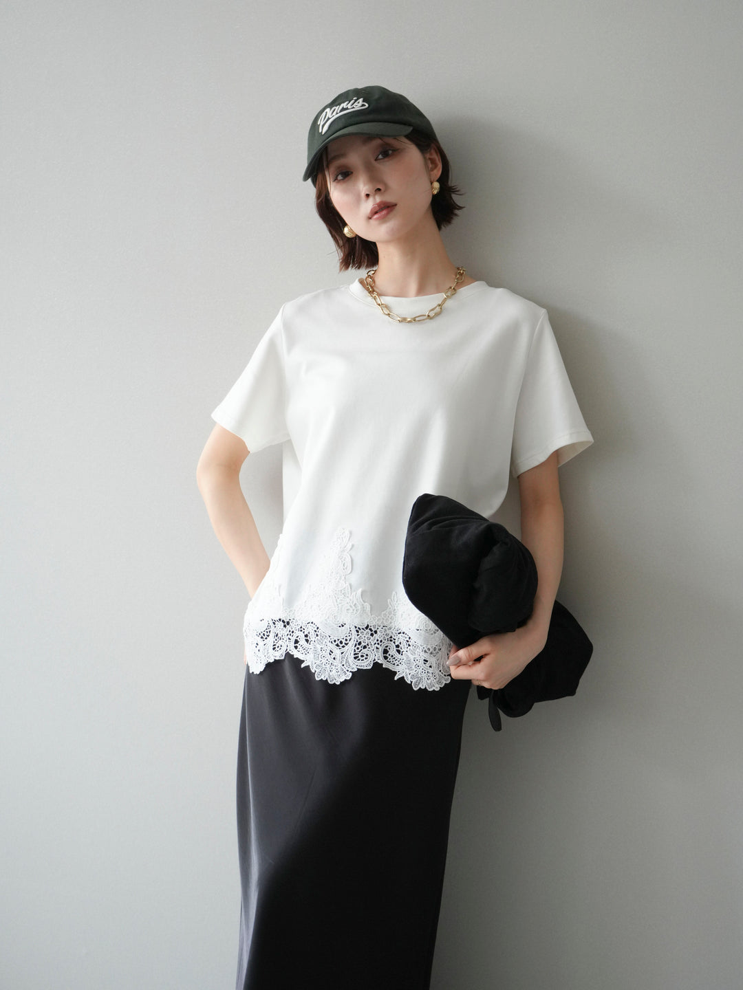 [予約]レースコンビボックスTEE/white