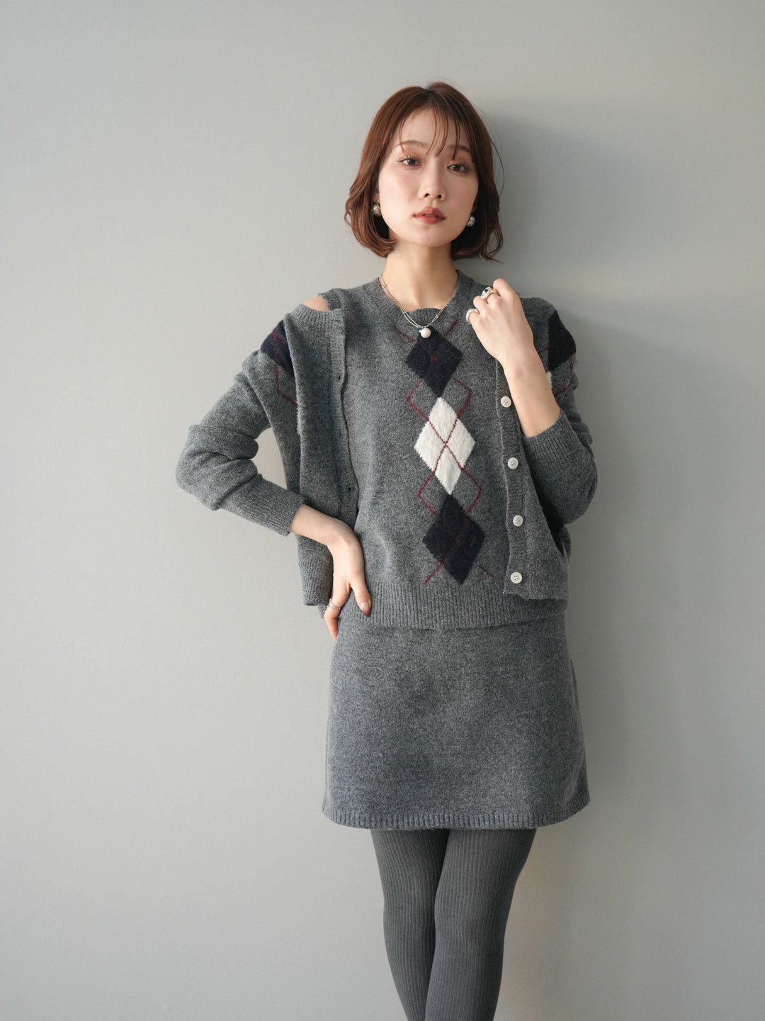 [SET]アーガイル柄3ピースSET UP(2set)