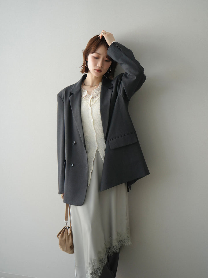 [SET]ダブルブレストオーバージャケット+選べるアクセセット(2set)