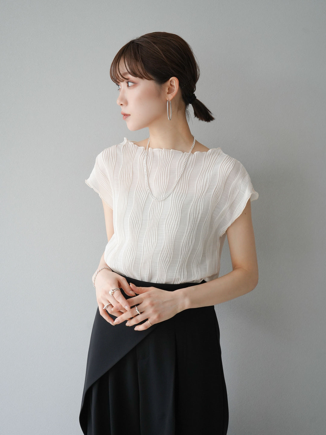 [Pre-order] Willow Wave French Sleeve Cut and Sew/Ivory