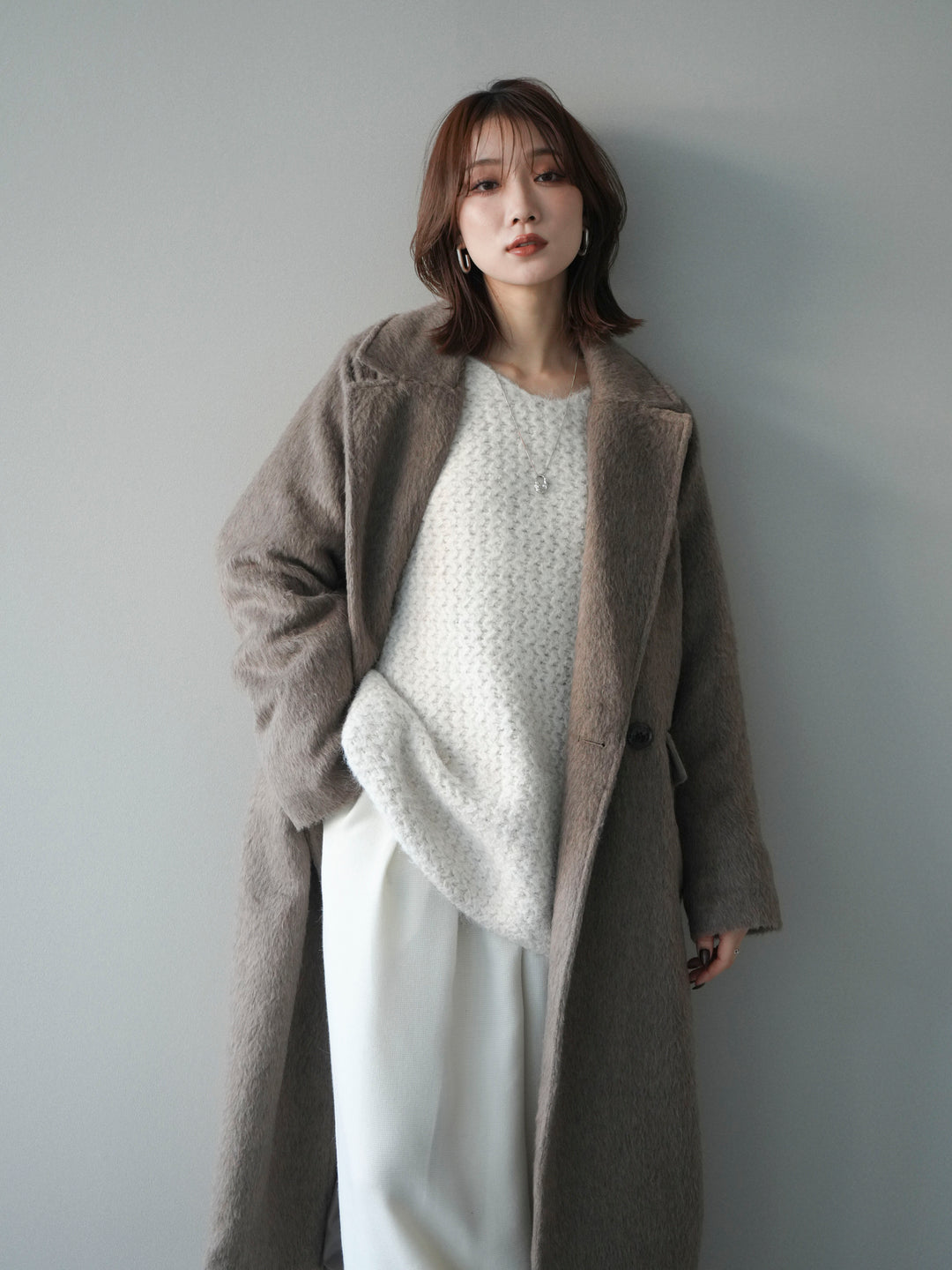 [予約]ソフトシャギーチェスターコート/beige