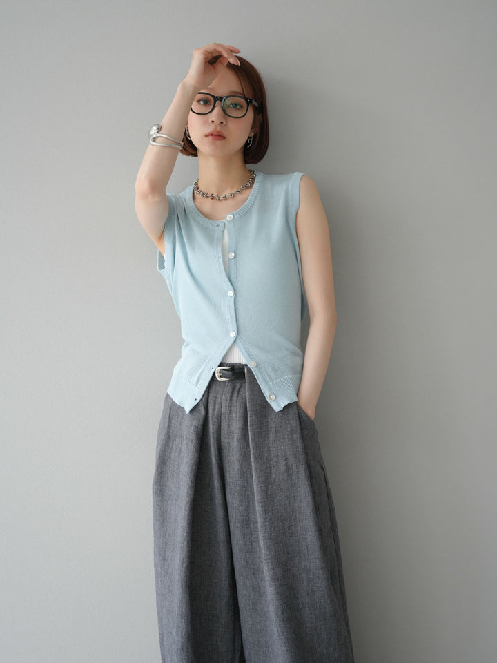 [予約]ウエストベルトニットベスト/ブルー