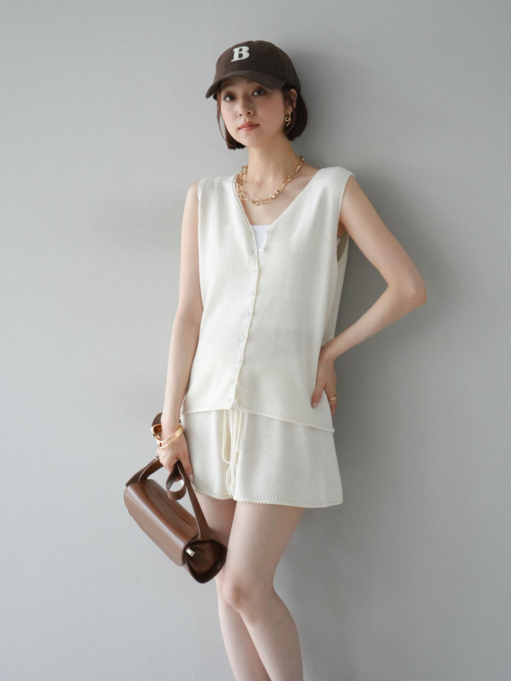[SET]ニットベスト＆ショートパンツSET UP(2set)