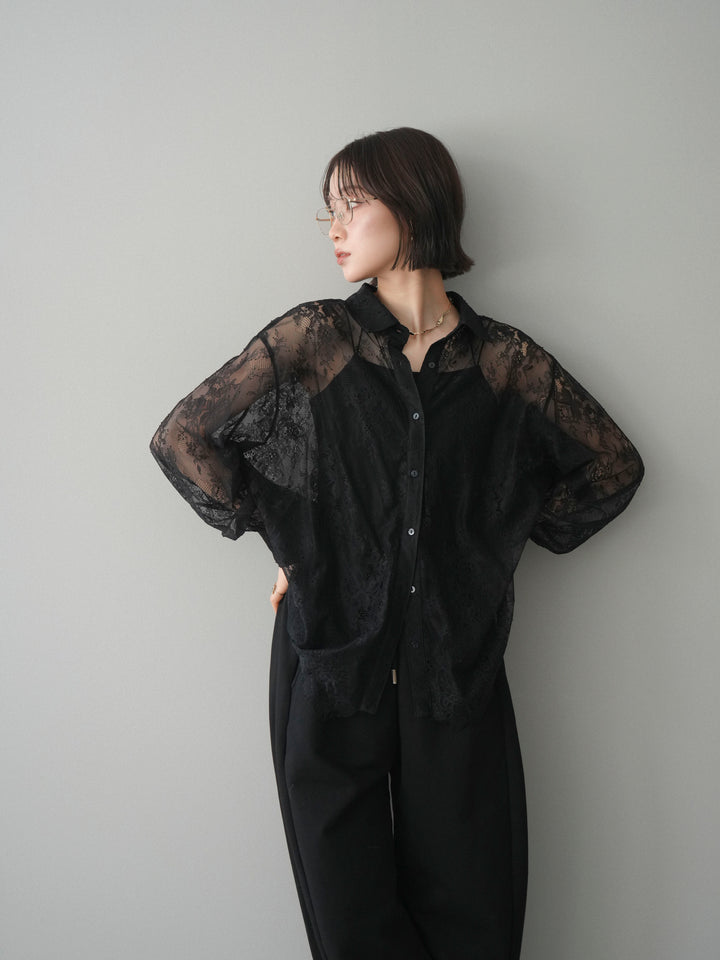 [SET]総レースボリュームスリーブシャツ+総レースボリュームスリーブシャツ(2set)