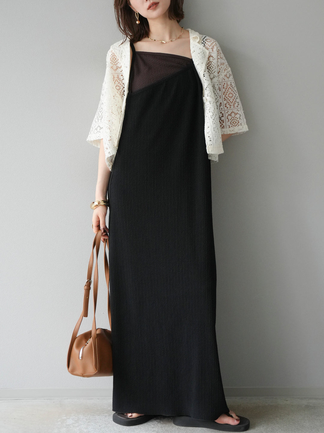 [予約]レースハーフショートジャケット/アイボリー