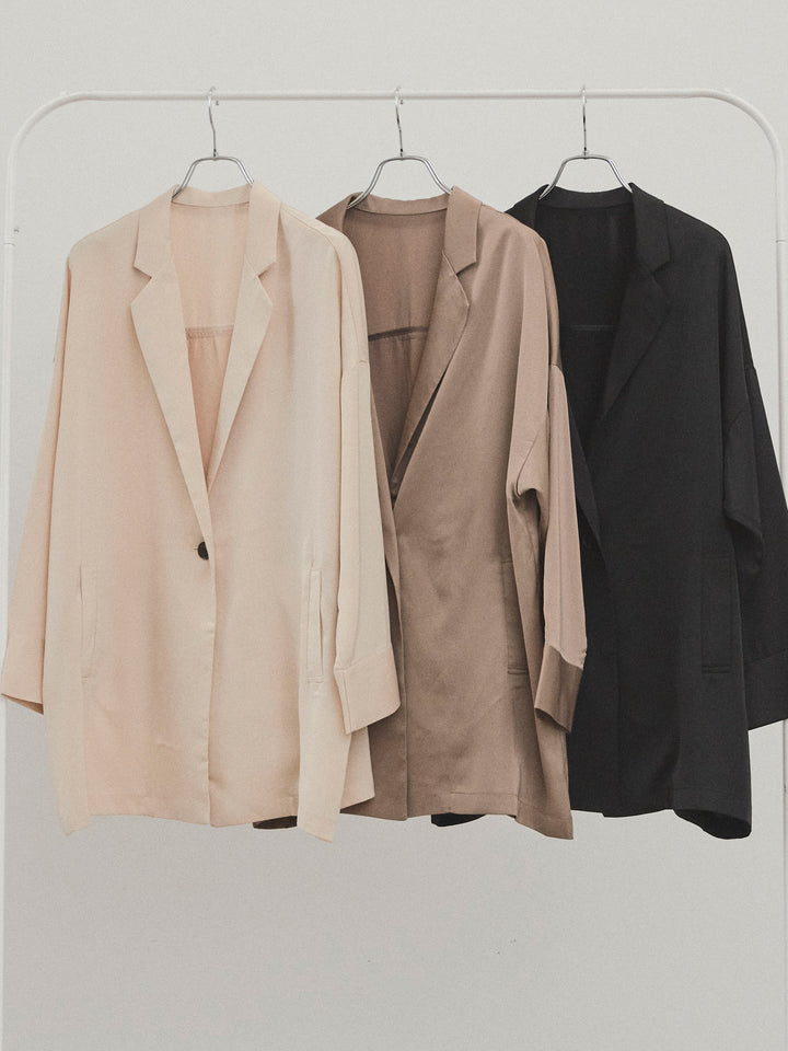 [SET] 霧面緞面外套 + 天鵝絨半身裙 (2set)