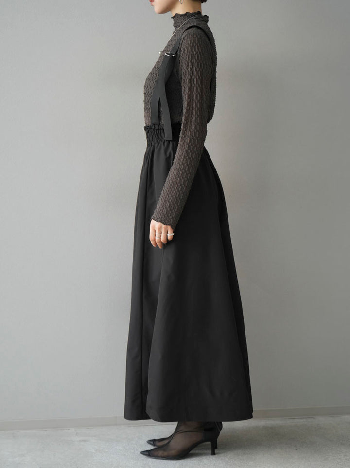 [Pre-order] Suspender 2-way Venetian Flare Skirt/Black